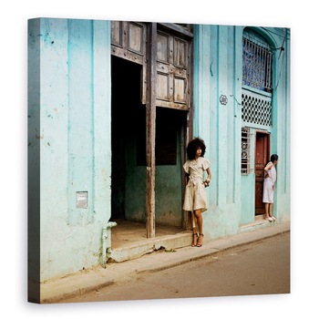 Tablou canvas - Cuba, Havana, Turcoaz, Coafura, Par, 80 x 80 cm Tablou canvas - Cuba, Havana, Turcoaz, Coafura, Par, 80 x 80 cm