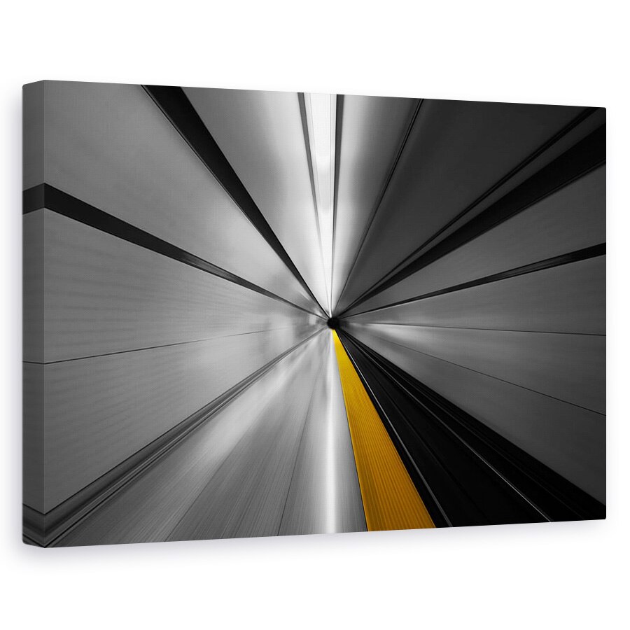 Tablou canvas - Puterea Vitezei, Galben, Linii, Parc, Metrou, Statie, Viteza, 40 x 60 cm