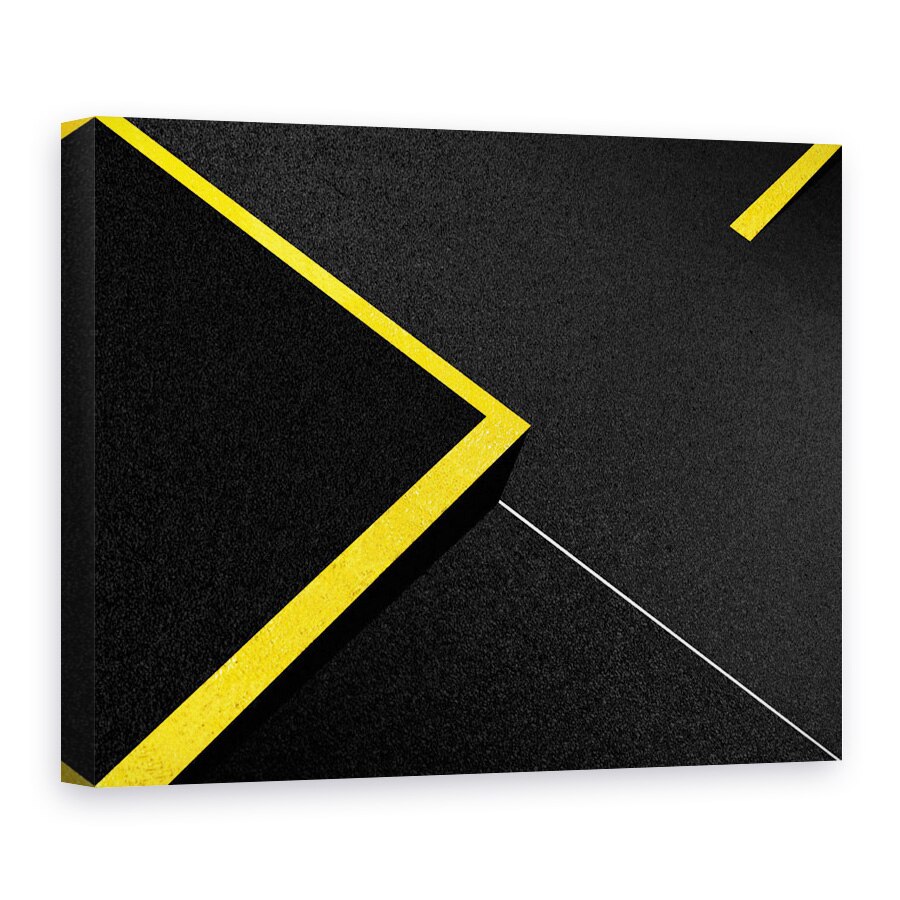 Tablou canvas - Ghiduri, Abstract, Linii, Contrast, Galben, Negru, Strada, 90 x 120 cm