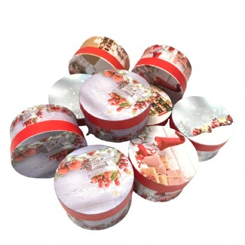 Set 12 cutii rotunde pentru craciun,cu lumanare 673 g Set 12 cutii rotunde pentru craciun,cu lumanare 673 g