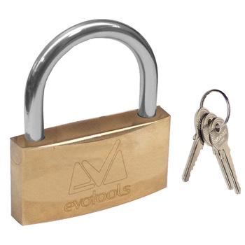 Lacat de alama slim, 70 mm lungime, 3 chei frezate, otel Lacat de alama slim, 70 mm lungime, 3 chei frezate, otel