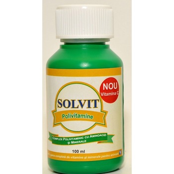Supliment nutritiv pentru animale, Solvit polivitamine, 100 ml Supliment nutritiv pentru animale, Solvit polivitamine, 100 ml