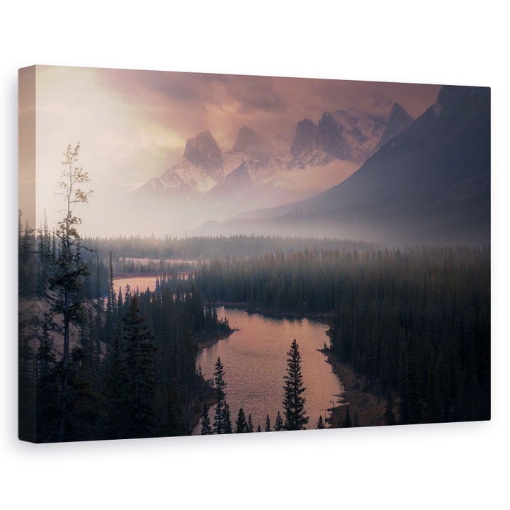 Tablou canvas - Revenant, Progres, Canada, Peisaj, Munte, Roz, 80 x 120 cm