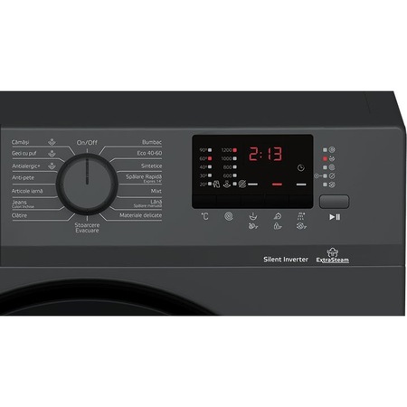 Masina de spalat rufe Arctic APL71224XLAB, 7 kg, 1200 rpm, Clasa D, ExtraSteam, Motorul Silent Inverter, Add-In, Eco Dose, XL Door, Antracit