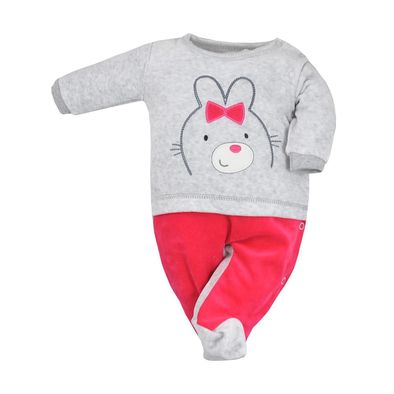 Salopeta cu maneca lunga pentru fete Koala Baloo 07-576G-1, Multicolor, 74 cm