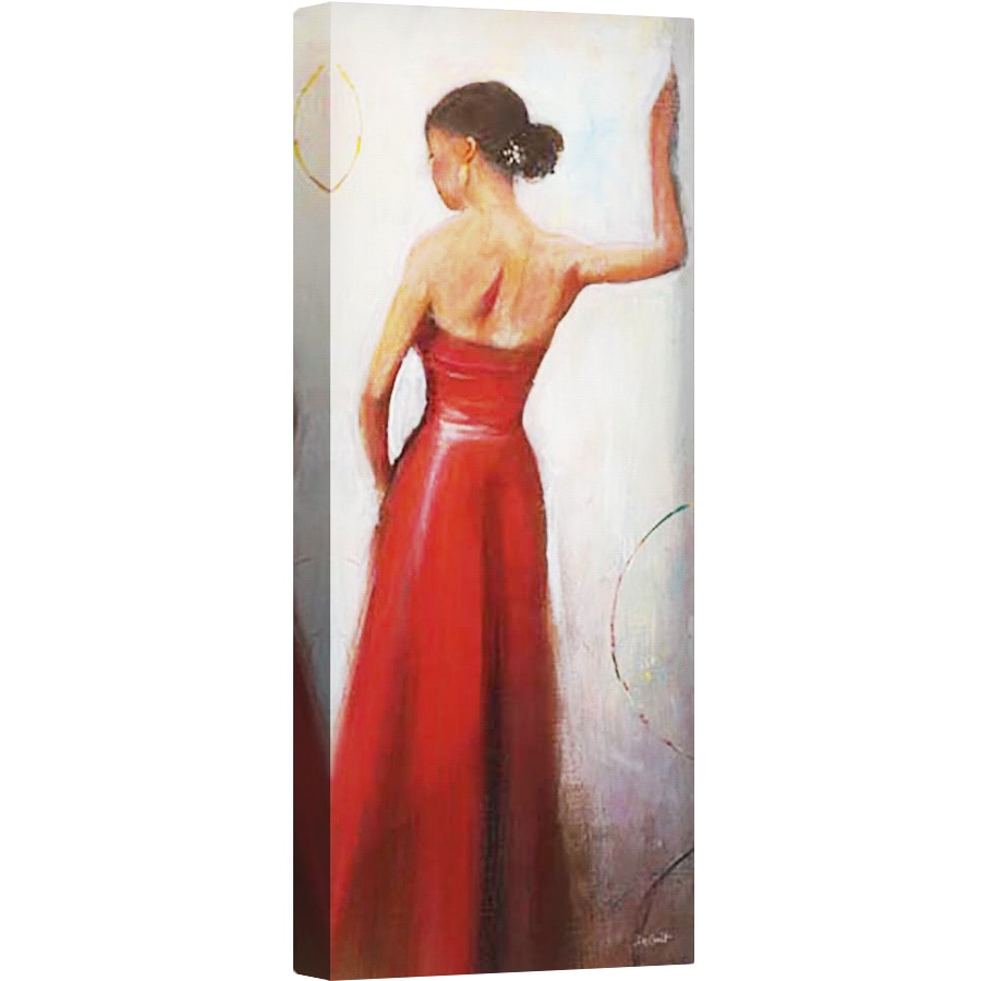 Tablou canvas - Femeie in rochie rosie, 40 x 100 cm