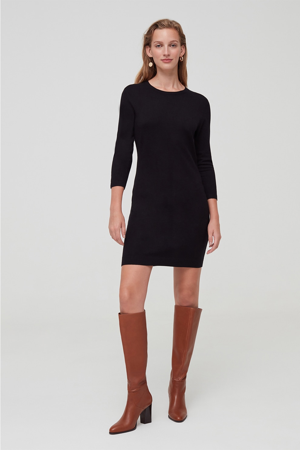 OVS, Rochie cu maneci 3/4, Negru, M