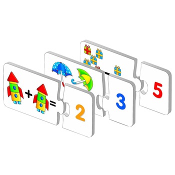 Puzzle matematic de potrivit imaginile cu cifrele corespunzatoare, 30 piese, Unitoys Puzzle matematic de potrivit imaginile cu cifrele corespunzatoare, 30 piese, Unitoys