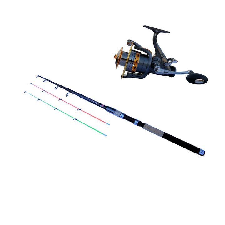 Set lanseta feeder telescopica Diamant alb Travel Feeder 3 m si mulineta KT 4000A, putere de aruncare 60-120 g