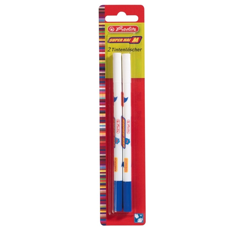 Set 2 bucati carioci corectoare Herlitz, cu rescriere, 1 mm, Super Hai