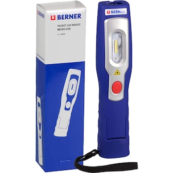 Lanterna Berner Pocket Lux, Micro, Rotire la 180 de grade, Albastru/Argintiu Lanterna Berner Pocket Lux, Micro, Rotire la 180 de grade, Albastru/Argintiu