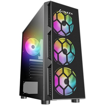 Carcasa Inaza Starfire Tempered Glass, Mid-Tower, fara sursa, ATX, Black Carcasa Inaza Starfire Tempered Glass, Mid-Tower, fara sursa, ATX, Black