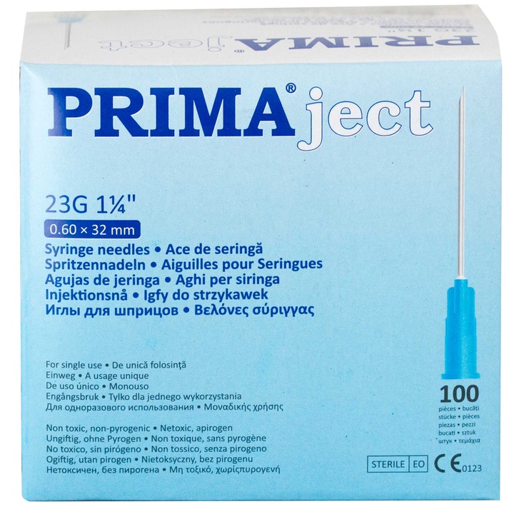 Игли за спринцовка 23G, сини, 100 бр - eMAG.bg