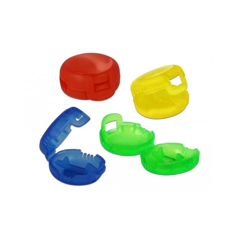 Pachet cu organizatoare de cablu , Delock , 4 bucati , multicolor