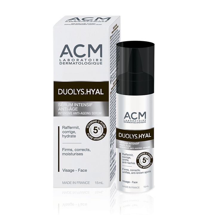 Ser intensiv anti-imbatranire ACM Duolys Hyal cu 5% vitamina C pura, 15 ml