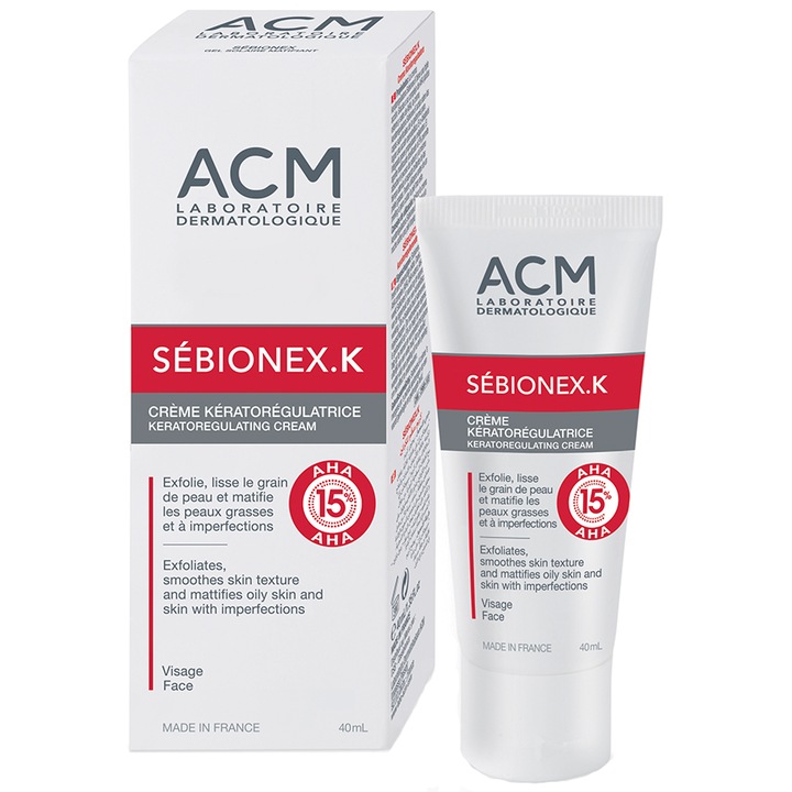 Crema keratoreglatoare ACM Sebionex K pentru pielea cu imperfectiuni, 40 ml
