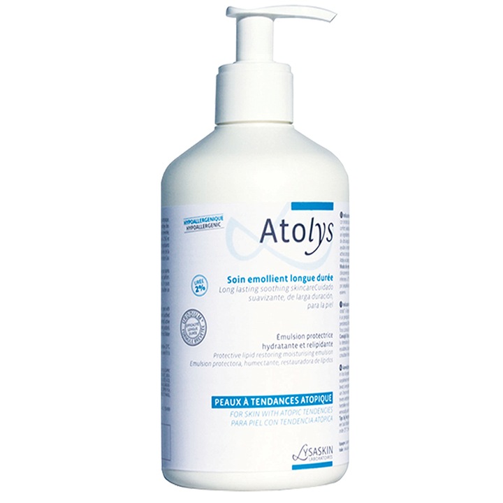 Emulsie hidratanta de lunga durata Lysaskin Atolys pentru piele uscata cu tendinta atopica, 500 ml