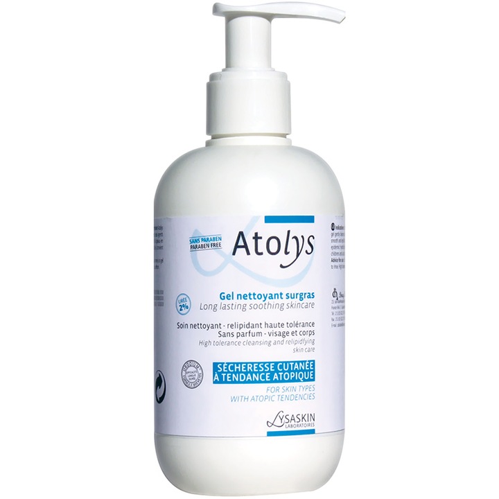 Почистващ гел Lysaskin Atolys, За суха кожа с атопична тенденция, 500 мл