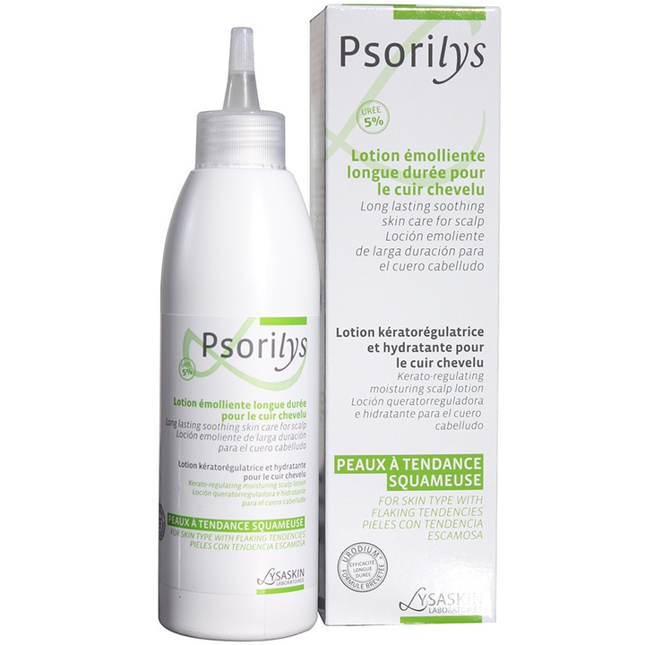 Lotiune pentru scalp Lysaskin Psorilys cu efect emolient de lunga durata, 150 ml