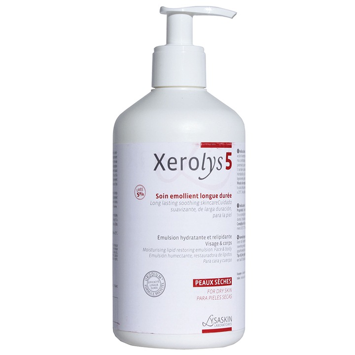 Emulsie hidratanta de lunga durata si relipidanta Lysaskin Xerolys 5 pentru corp, 500 ml
