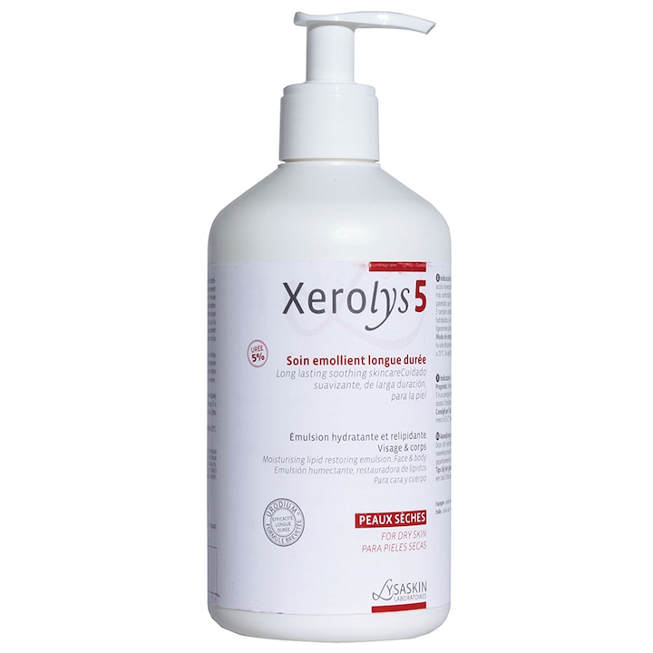 Emulsie hidratanta de lunga durata si relipidanta Lysaskin Xerolys 5 pentru corp, 200 ml