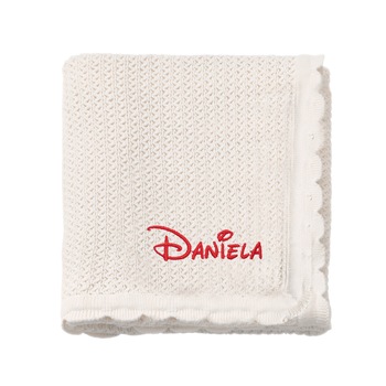 Paturica bebe, LWS, bumbac, tricotata, brodata, 70x90 cm, model nume Daniela Paturica bebe, LWS, bumbac, tricotata, brodata, 70x90 cm, model nume Daniela