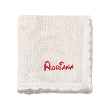 Paturica bebe, LWS, bumbac, tricotata, brodata, 70x90 cm, model nume Adriana Paturica bebe, LWS, bumbac, tricotata, brodata, 70x90 cm, model nume Adriana