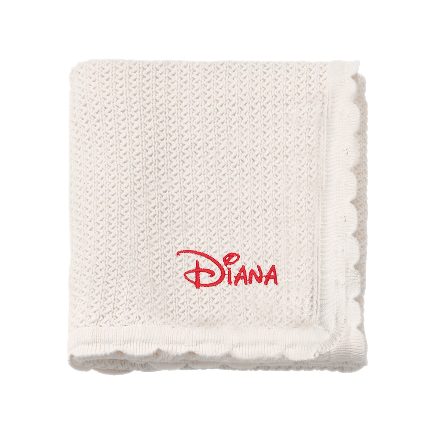 Paturica bebe, LWS, bumbac, tricotata, brodata, 70x90 cm, model nume Diana