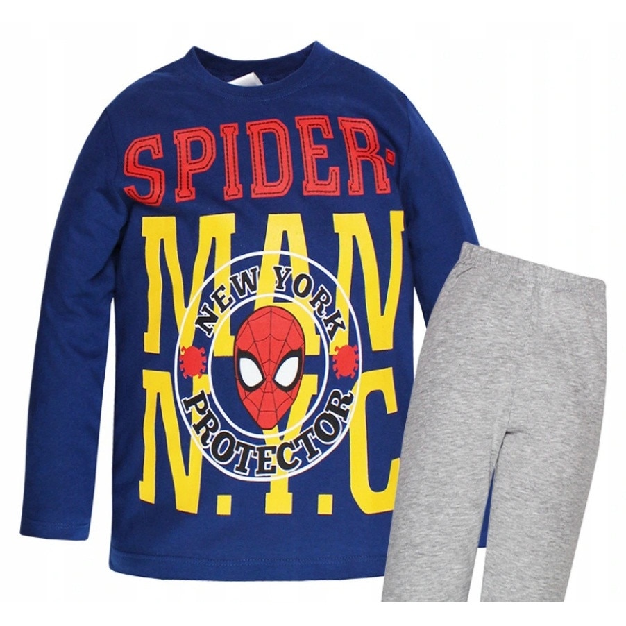 Pijama copii Spiderman,, Albastru/Gri
