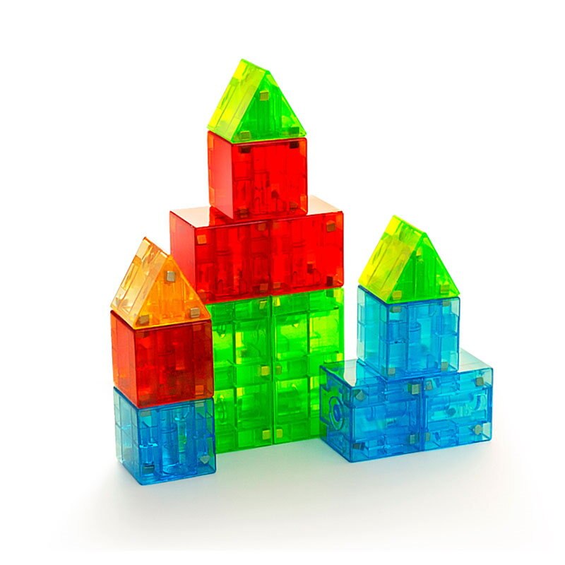 Magna Qubix, Színes átlátszó mágneses építőjáték, 19 darabos eMAG.hu