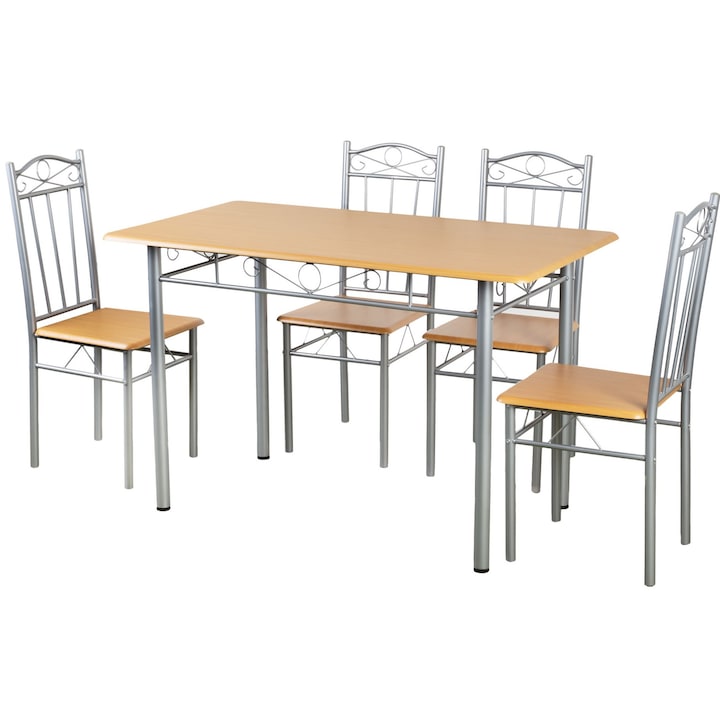 Vigor FUR 101 Étkezőasztal Szett, Asztal + 4 db szék, Bükk
