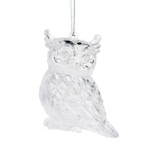 Bufnita decorativa cu gliter, decor brad, WL23, Argintiu