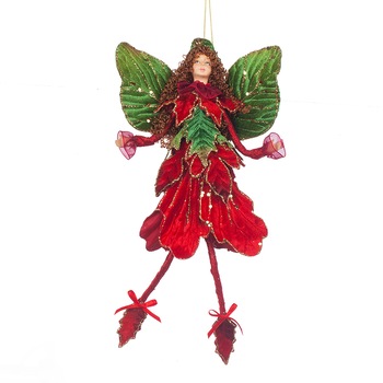 Zana decorativa cu gliter, decor brad, MS0615, Rosu Zana decorativa cu gliter, decor brad, MS0615, Rosu