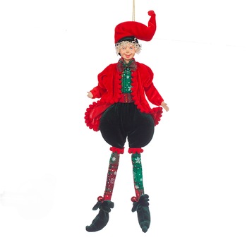 Elf decorativ cu gliter, decor brad, MS0611, Rosu Elf decorativ cu gliter, decor brad, MS0611, Rosu