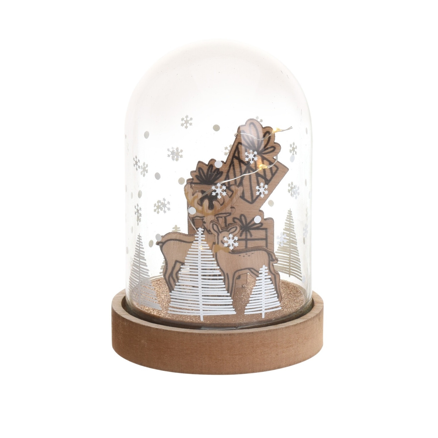 Dom de sticla cu scena xmas, LED, 13 cm