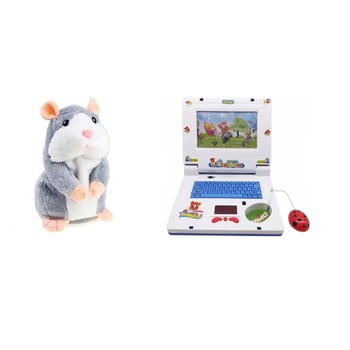 Pachet cu 2 jucarii interactive, contine Hamsterul vorbitor, repeta ce aude, isi misca corpul si capul, 15 cm si Jucarie laptop muzical pentru copii, divertisment educativ, pentru baieti Pachet cu 2 jucarii interactive, contine Hamsterul vorbitor, repeta ce aude, isi misca corpul si capul, 15 cm si Jucarie laptop muzical pentru copii, divertisment educativ, pentru baieti