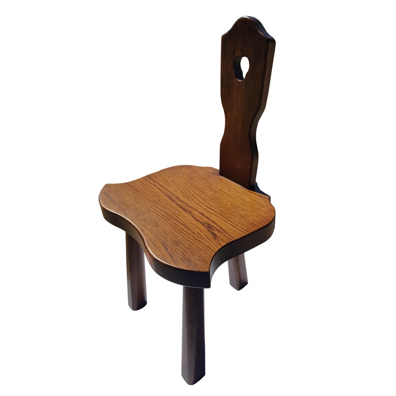 Taburet cu spatar stejar, SIMEX, maro, 32,5x39,5x67,5 cm