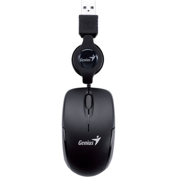 Mouse Optic Genius MicroTraveler V2, 1200 DPI, cablu retractabil, USB, Negru Mouse Optic Genius MicroTraveler V2, 1200 DPI, cablu retractabil, USB, Negru