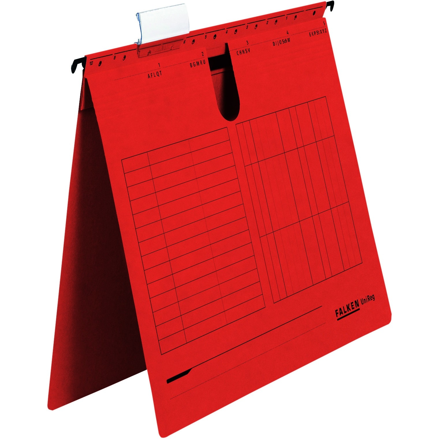 Dosar suspendabil Falken, rosu, cu sina, A4, 230g/mp, carton