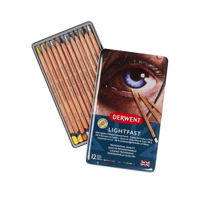 Set 12 creioane profesionale Lightfast Derwent