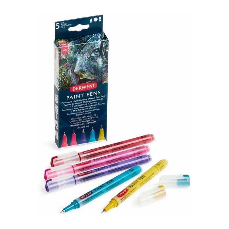 Set 5 liner Paint Pen Palette 1 Derwent