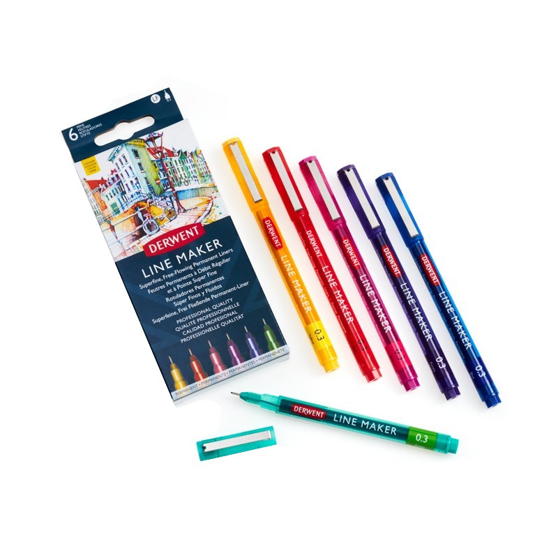 Set 6 liner Line Maker Colour Derwent