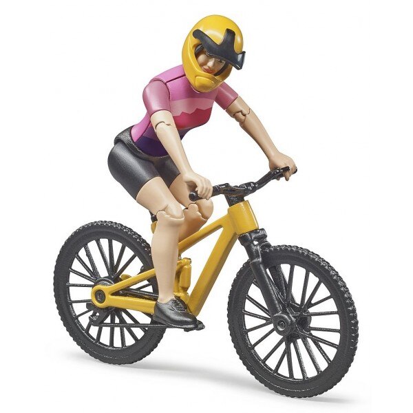 Figurina Ciclista Cu Bicicleta De Munte, Bruder 63111