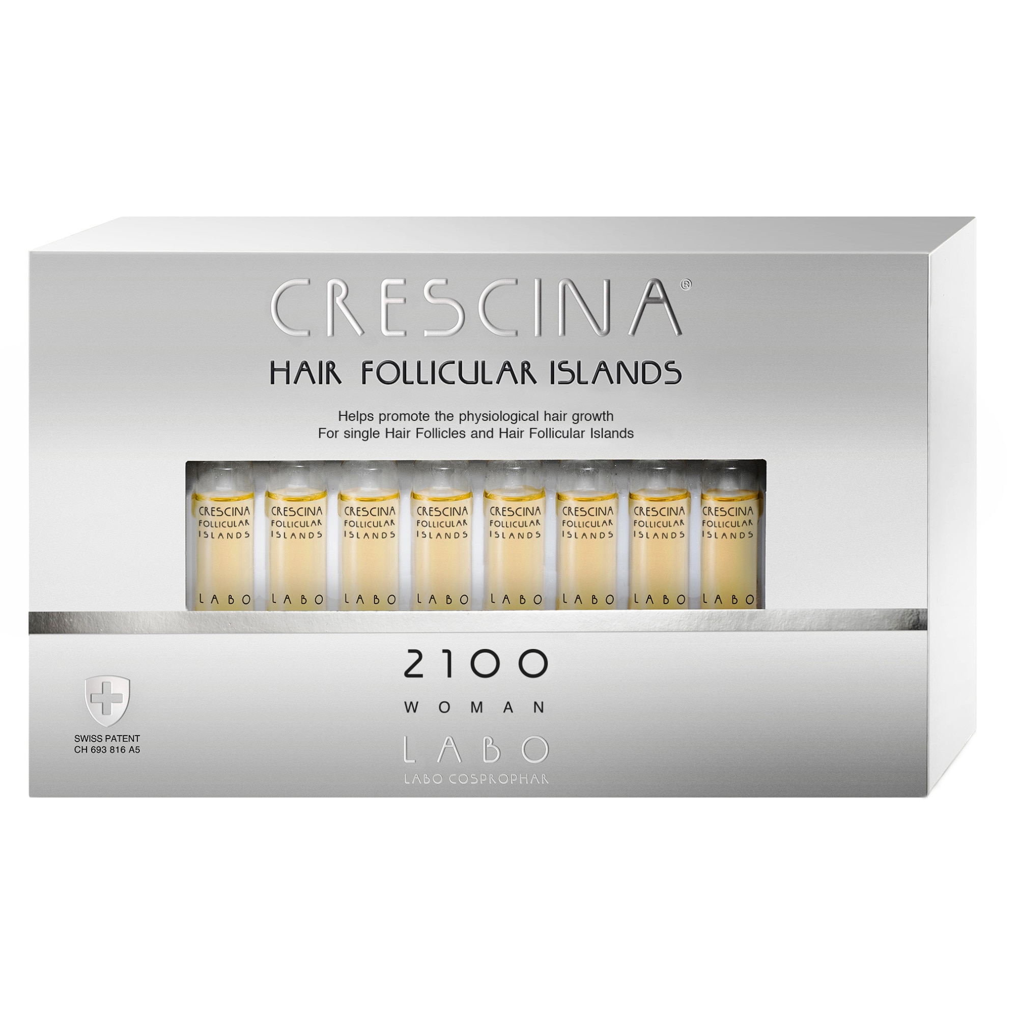Tratament pentru stadii avansate de rarire a parului la femei Crescina Follicular Islands 2100, 20 fiole