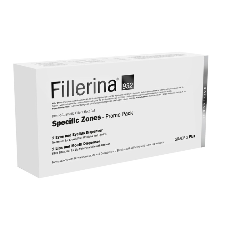 Pachet Fillerina 932 zone specifice, Gradul 3 Plus, 15 ml + 7 ml