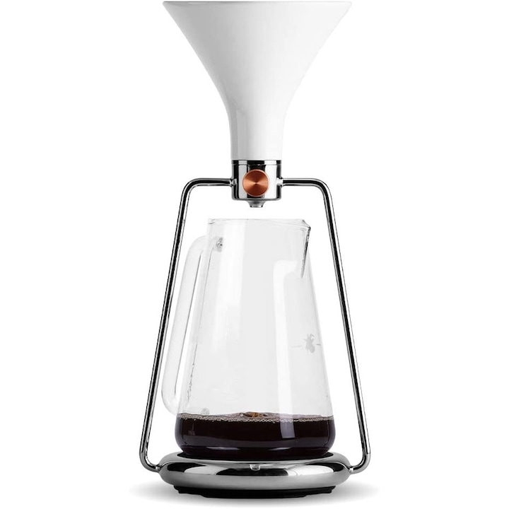 Aparat de cafea si ceai smart Gina Goat Story , inox, 3 metode de preparare, cantar Bluetooth integrat, aplicatie smartphone, incarcator USB