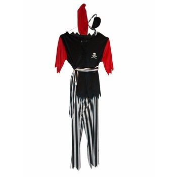 Costum pirat pentru copii, Atelier, Negru/Rosu, 4-6 ani Costum pirat pentru copii, Atelier, Negru/Rosu, 4-6 ani