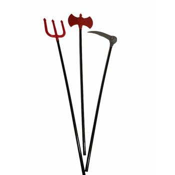 Coasa, furca si topor din plastic, Halloween, Atelier, Negru/Gri/Rosu Coasa, furca si topor din plastic, Halloween, Atelier, Negru/Gri/Rosu