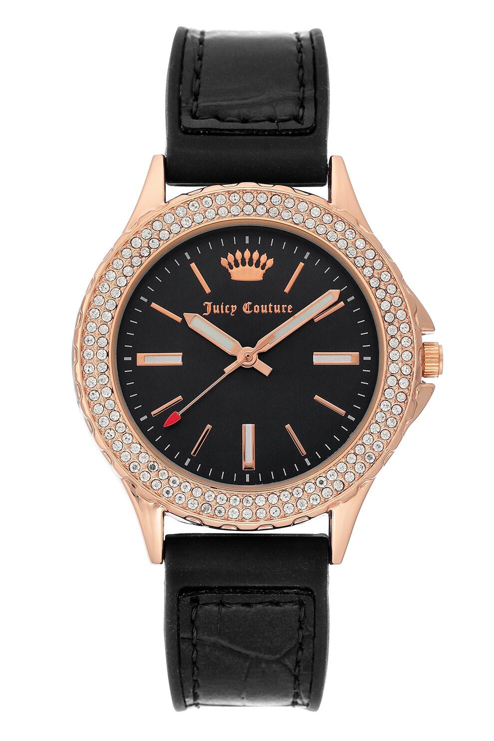 Juicy Couture, Ceas quartz cu o curea de piele, Negru