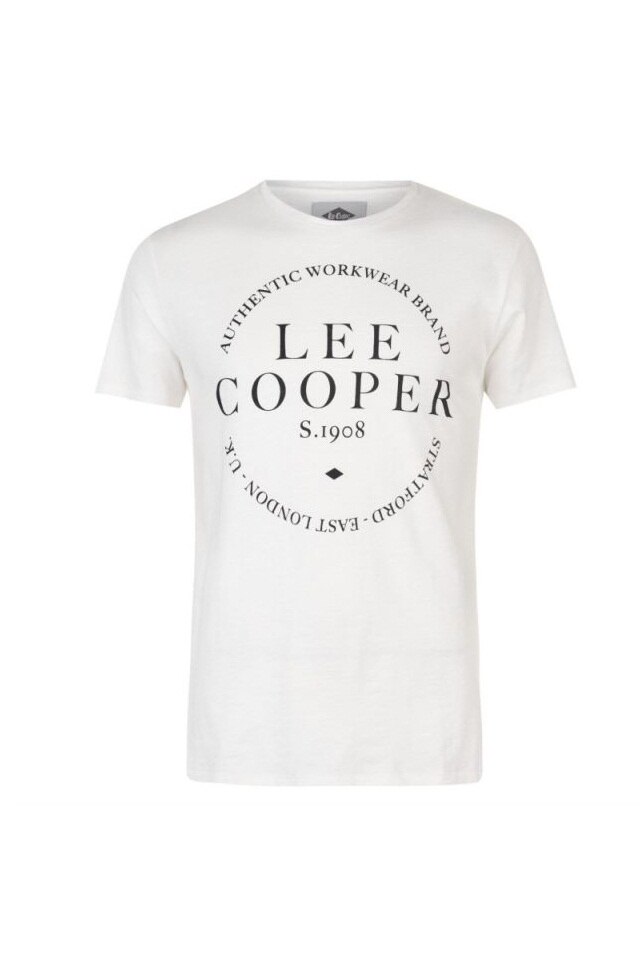 Tricou barbati, Lee Cooper Circle Logo, Bumbac, XL EU, Alb
